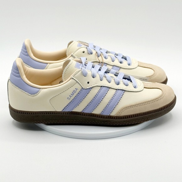 Adidas Samba OG W Leather Size 10 Womens Cream/Violet/Sand JI2678 - Picture 7 of 12
